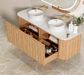 Bondi 1500mm Woodland Oak Fluted Curve Vanity with Cloudy Carrara Top