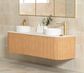 Bondi 1800mm Woodland Oak Fluted Curve Vanity with Cloudy Carrara Top