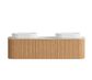 Bondi 1800mm Woodland Oak Fluted Curve Vanity with Natural Carrara Marble Top