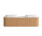 Bondi 1800mm Woodland Oak Fluted Curve Vanity with Natural Carrara Marble Top