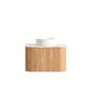 Bondi 750mm Woodland Oak Fluted Curve Vanity with Natural Carrara Marble Top