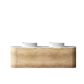 Bondi 1500mm Natural Oak Wall Hung Curve Vanity with Natural Carrara Marble Top