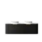 Bondi 1500mm Black Oak Wall Hung Curve Vanity with Natural Carrara Marble Top