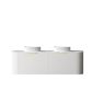 Bondi 1500mm Satin White Fluted Wall Hung Curve Vanity with Natural Carrara Marble Top