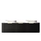 Bondi 1800mm Black Oak Wall Hung Curve Vanity with Natural Carrara Marble Top
