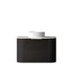Bondi 750mm Black Oak Wall Hung Curve Vanity with Natural Carrara Marble Top