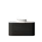 Bondi 900mm Black Oak Wall Hung Curve Vanity with Natural Carrara Marble Top