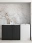 Byron/Bondi Black Oak Base Laundry Cabinet with 1060mm Natural Carrara Marble Top