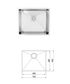 Byron/Bondi Black Oak Base Laundry Cabinet with Stone Top and Sink 1060x600x900