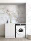 Bondi White Base Laundry Cabinet with 1300mm Natural Carrara Marble Top