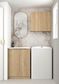 Wall and Base Cabinets Kit 650 Byron/Bondi Natural Oak with Natural Carrara Marble Top