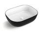 Artis O'96 455x325x135 Matte Black & Gloss White Oval Basin Ultra Slim