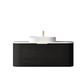 Bondi 1200mm Black Oak Wall Hung Curve Vanity with Pure White Top