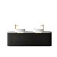 Bondi 1500mm Black Oak Wall Hung Curve Vanity with Pure White Top