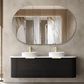 Bondi 1500mm Black Oak Wall Hung Curve Vanity with Pure White Top