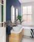 Bondi 1500mm Natural Oak Wall Hung Curve Vanity with Pure White Top
