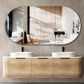 Bondi 1800mm Natural Oak Wall Hung Curve Vanity with Pure White Top