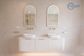 Bondi 1800mm Satin White Fluted Wall Hung Curve Vanity with Pure White Top