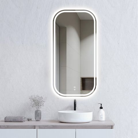 LED Newport 900(H)x450(W) Frameless Mirror Soft Square