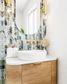 Bondi 600mm Natural Oak Wall Hung Curve Vanity with Cloudy Carrara Top