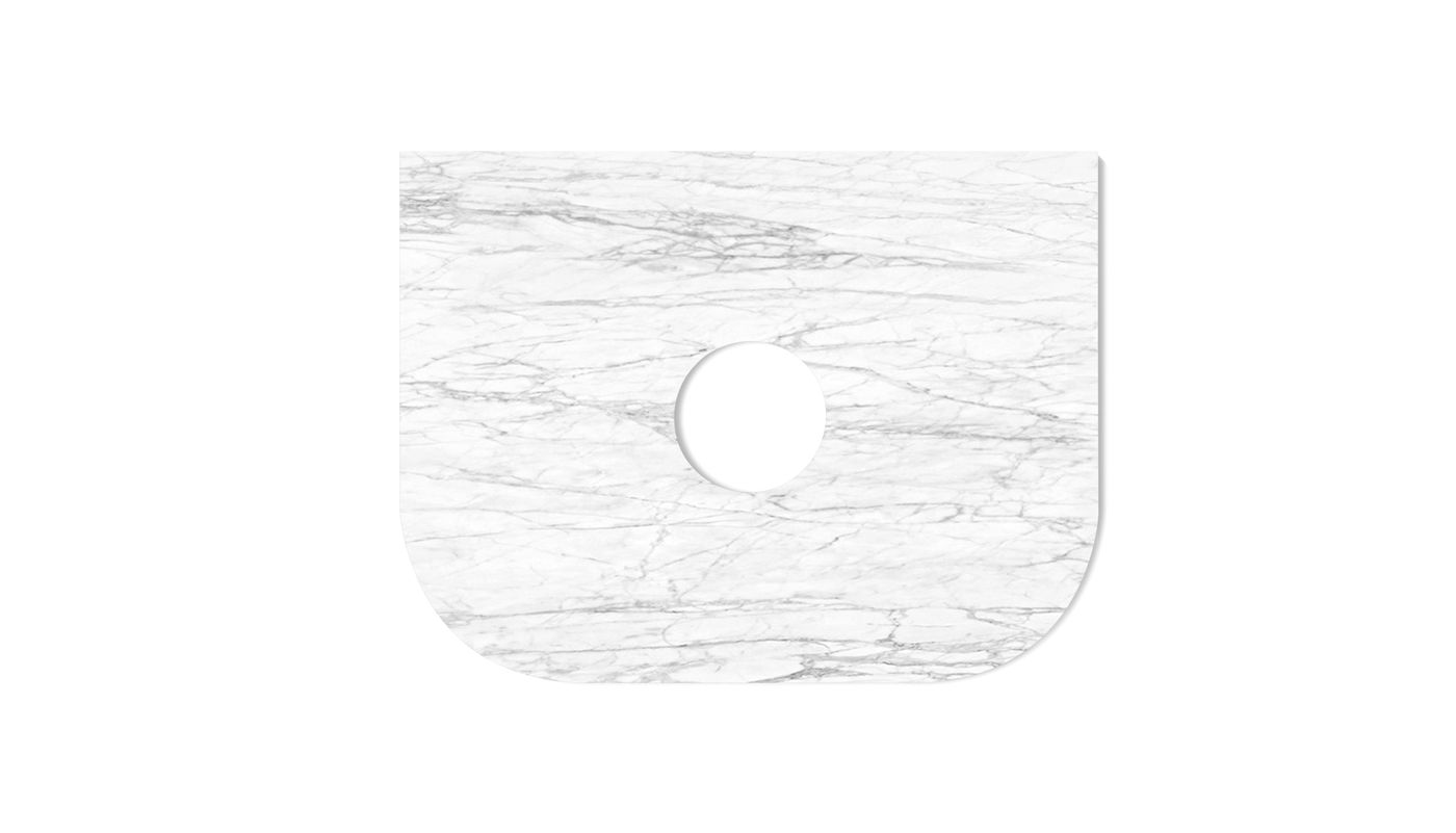 Bondi 600x460x18 Natural Carrara Marble Top - NTH or 12TH Only