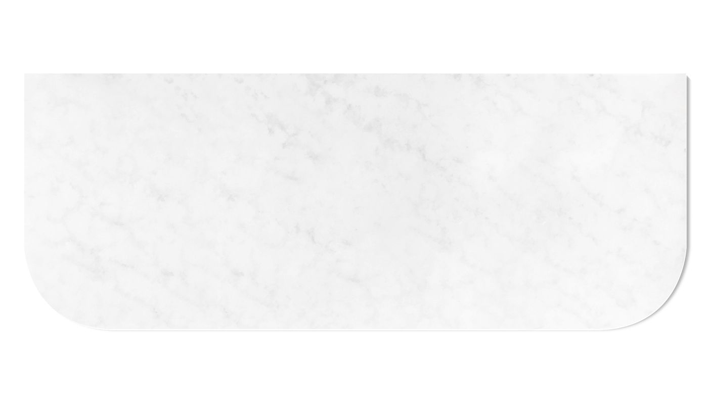 Bondi 1200x460x20 Solid Surface Cloudy Carrara Top No Hole