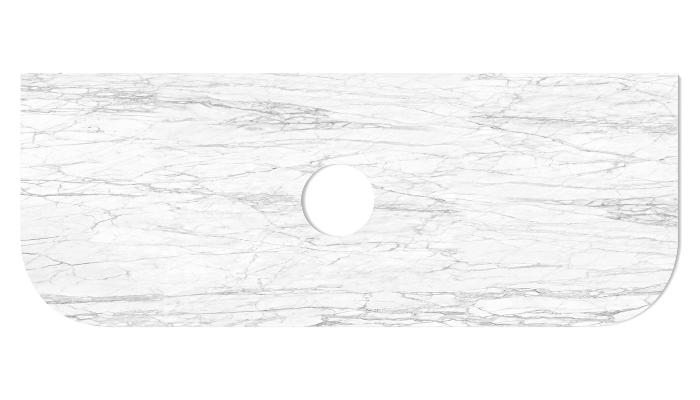 Bondi 1200x460x18 Natural Carrara Marble Top