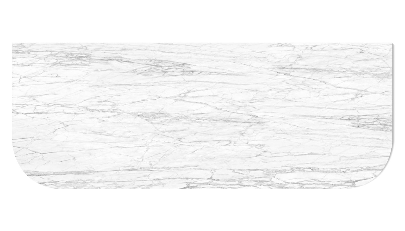 Bondi 1200x460x18 Natural Carrara Marble Top No Hole
