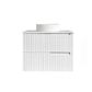 Noosa Fluted 750mm Satin White Wall Hung Vanity With Cloudy Carrara Top