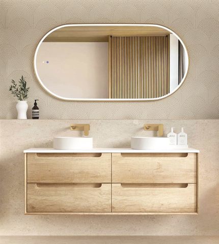 Byron 1500mm Natural Oak Wall Hung Vanity