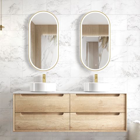 Byron 1500mm Natural Oak Wall Hung Vanity