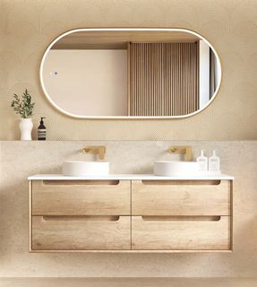 Byron 1500mm Natural Oak Wall Hung Cabinet Only