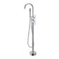 Vetto Chrome Floor Standing Mixer Tap With Divertor and Hot/Cold Switch Fully Brass Built