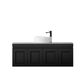 Hampton Mark II 1200mm Satin Black Wall Hung Vanity with Amani Grey Top 2TH