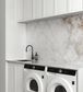 Laundry Kit 1960A Hampshire White with Natural Carrara Marble Top