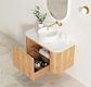 Bondi 900mm Woodland Oak Fluted Curve Vanity with Cloudy Carrara Top