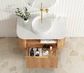 Bondi 900mm Woodland Oak Fluted Curve Vanity with Cloudy Carrara Top