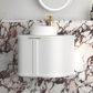 Hampshire 600mm Satin White Wall Hung Curve Vanity