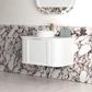 Hampshire 900mm Satin White Wall Hung Curve Vanity