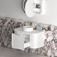 Hampshire 900mm Satin White Wall Hung Curve Vanity