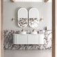 Hampshire 1500mm Satin White Wall Hung Curve Cabinet Only