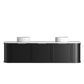 Hampshire 1800mm Satin Black Wall Hung Curve Vanity