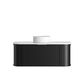 Hampshire 1200mm Satin Black Wall Hung Curve Vanity with Pure White Top