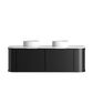 Hampshire 1500mm Satin Black Wall Hung Curve Vanity with Pure White Top