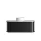 Hampshire 1200mm Satin Black Wall Hung Curve Vanity with Cloudy Carrara Top