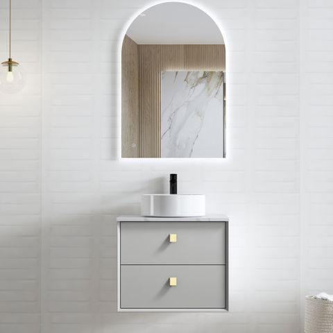 Boston 600mm Light Grey Wall Hung Vanity