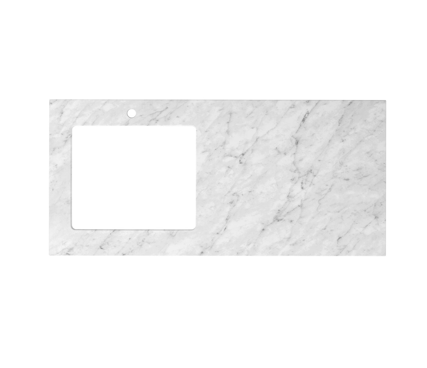 Laundry 1300mm Natural Carrara White Marble Top - Left Bowl 12TH