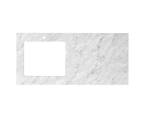 Laundry 1300mm Natural Carrara White Marble Top - Left Bowl 12TH