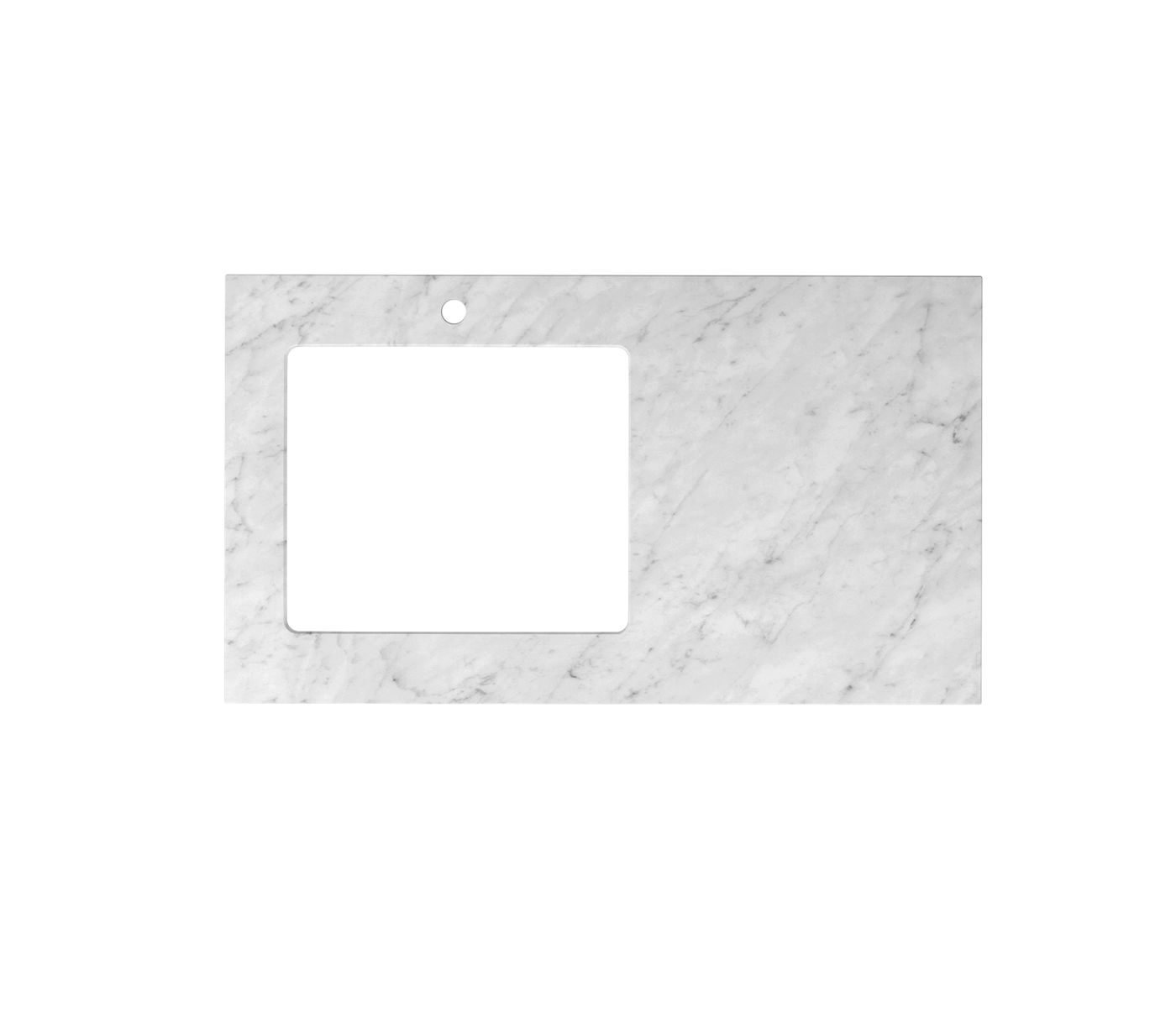 Laundry 1060mm Natural Carrara White Marble Top - Left Bowl 12TH
