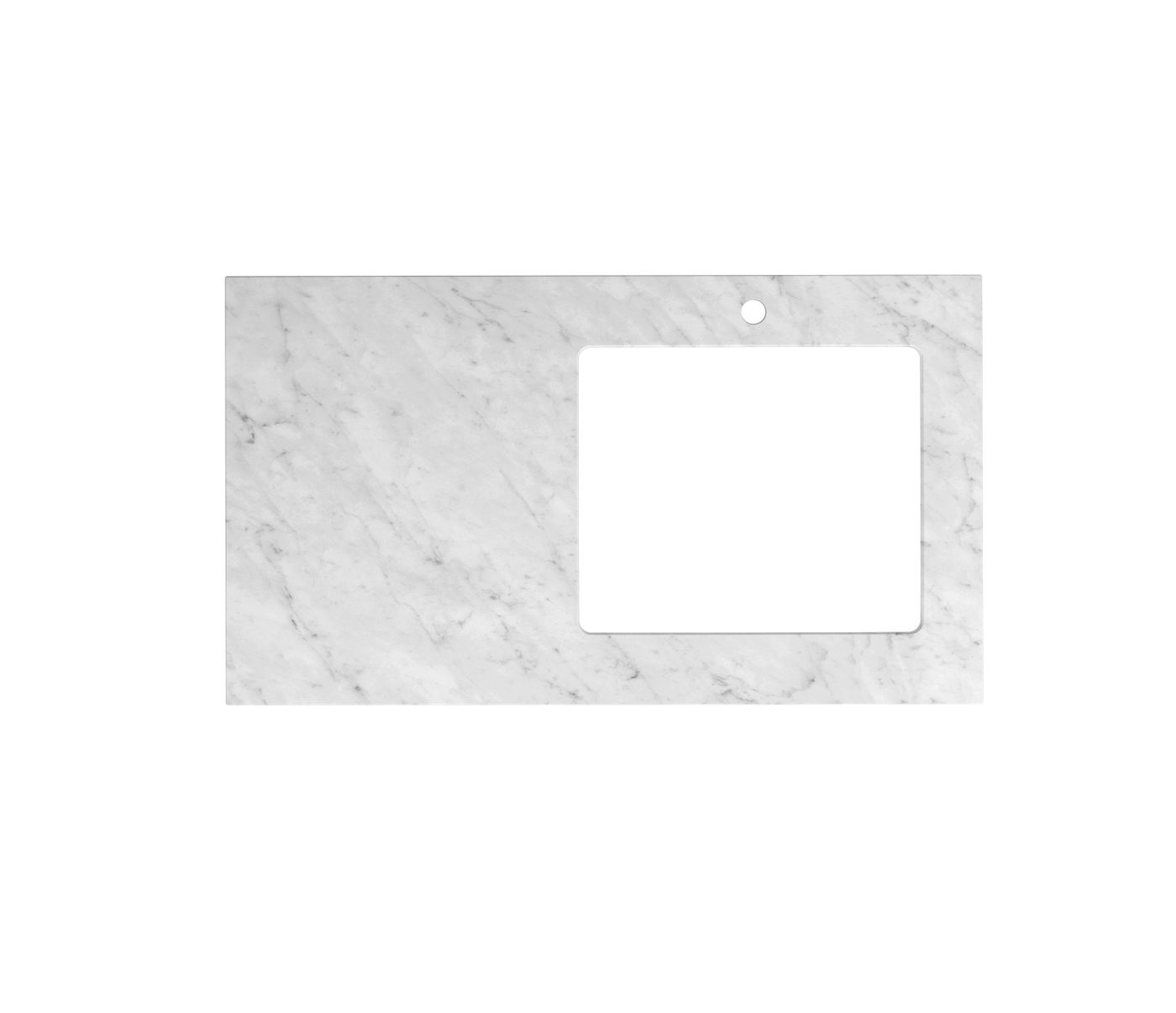 Laundry 1060mm Natural Carrara White Marble Top - Right Bowl 12TH